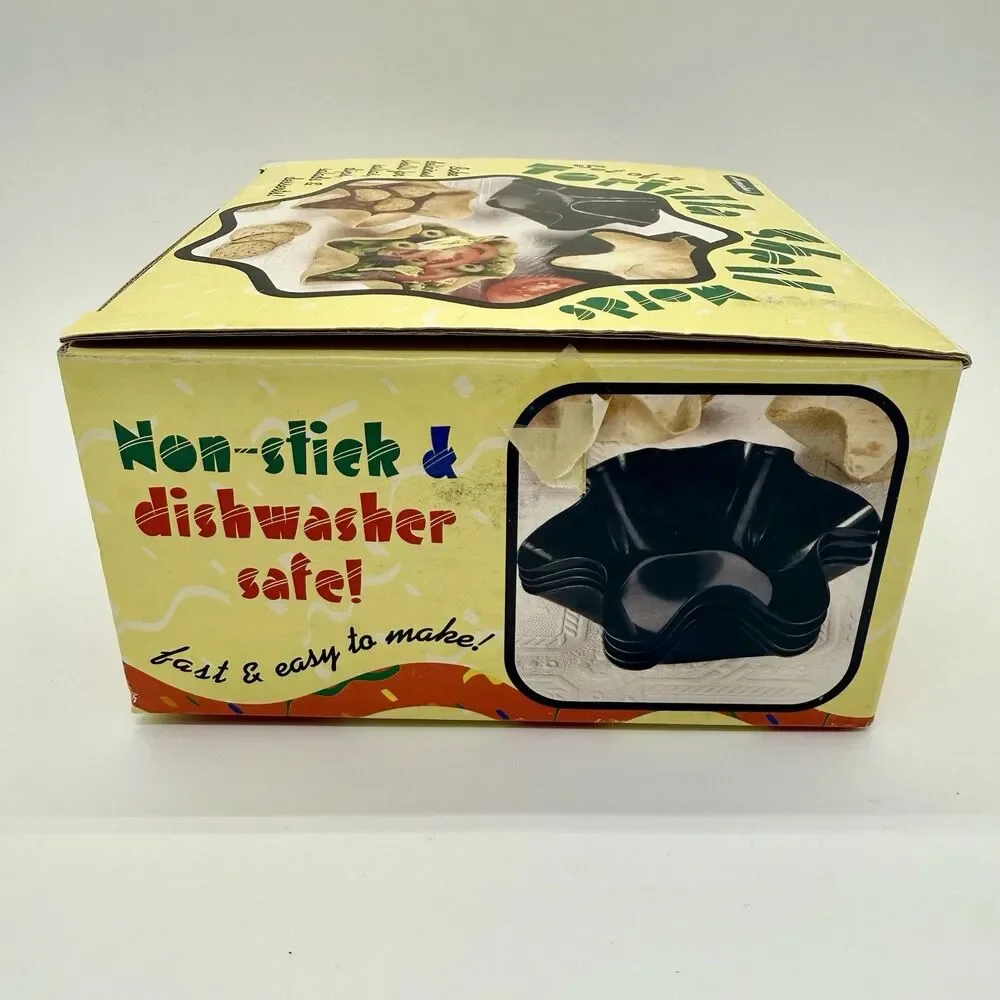 HAMPTON'S Set of Four Small Steel Tortilla Nonstick Molds Taco Salad Bowl - NEW